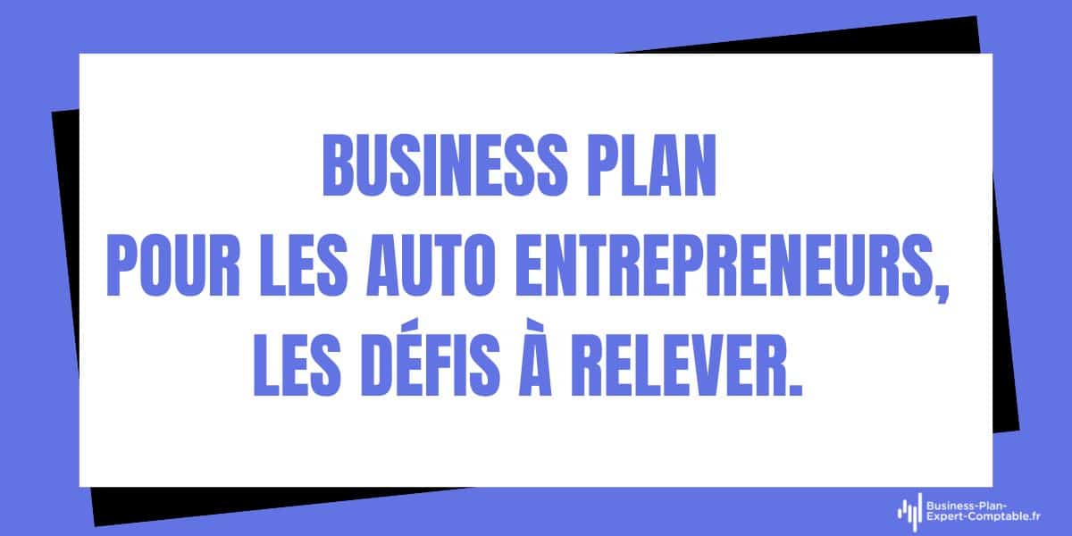 Business Plan pour les auto-entrepreneurs : les défis à relever